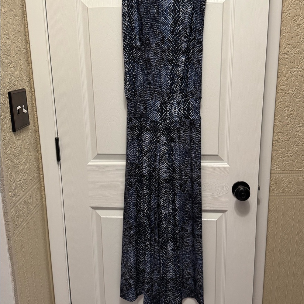Elegant Blue Patterned Jumpsuit